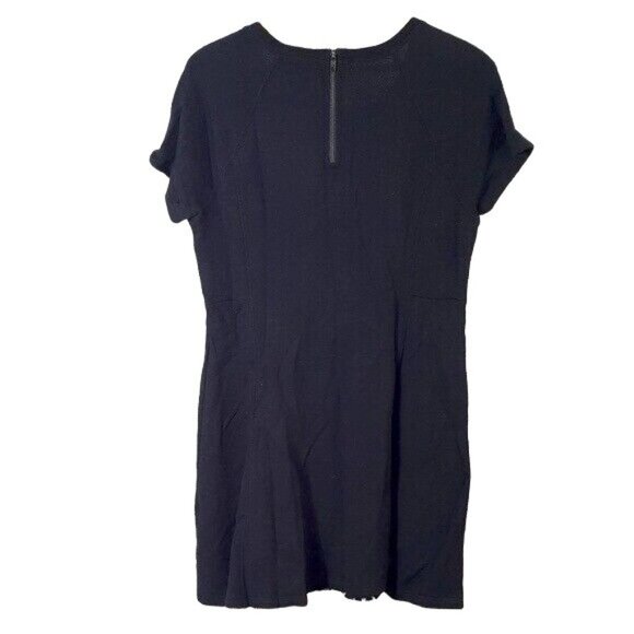 Style & Co. Womens Shift Dress Black Medium Gray Back Zip Lace Panel Floral - Picture 3 of 5